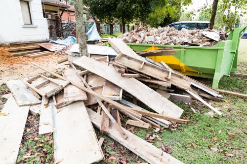 Waste collection truck operating in South East London